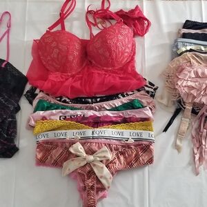 Victoria's Secret Huge Lingerie Bundle Garters,Underwear,Panties,Babydoll NEW